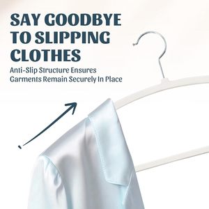 Perchas Delgadas y Duraderas de Plástico PET Ultrafinas Antideslizantes con Almohadilla de Goma para Ahorrar Espacio en Armarios y Baños, Diseño Moderno - Product Image 5