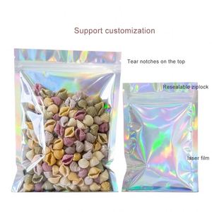 100 pièces de sacs de stockage holographiques multidimensionnels et multicolores en plastique, emballage alimentaire et inodore - Product Image 3