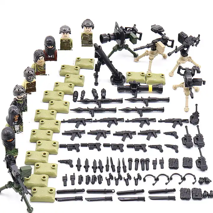 Wholesale ww2 Military Mini soldier Figure Army Weapon Building block Toys  From m.