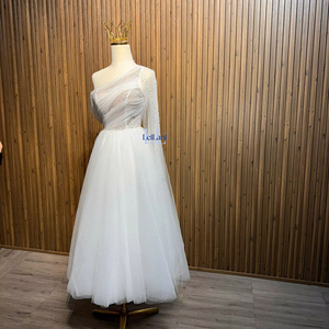 Elegante Vestido de Noche de Gasa de Seda con Corte en A para Mujer, Manga Regular, Decoración de Pedrería de Alta Gama, Transpirable y Cómodo - Product Image 1