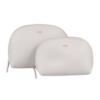 Sac de toilette de voyage personnalisé HYC-048 avec logo, couleur violette, pochette de luxe en cuir PVC, sac cosmétique