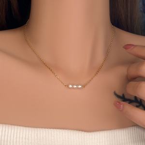 Fashion <b>Necklaces</b> High Quality Non Tarnish 18K <b>Gold</b> Plated <b>Pearl</b> <b>Necklace</b> for Women - Product Image 4