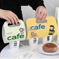Porte-boissons à emporter écologique personnalisé pour 2/4/6 gobelets en papier porte-gobelet en papier pour boisson chaude avec poignée porte-gobelet à café