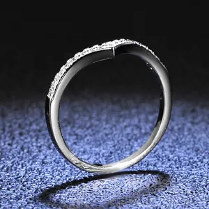 Fine Jewelry Fashion 925 Sterling Silver Ring Women Diamond VVS D Color Moissanite Rings