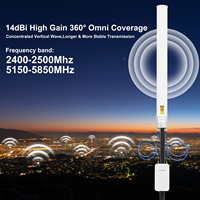 SUNCOMM AN-2458 Outdoor WLAN-Glasfaserantenne 2,4G 5,8GHz 2x2 MIMO Omnidirektional 14dBi 5G Antenne für Dach-/Mastmontage