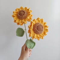 Bouquet de fleurs au crochet fait à la main marguerite tournesol arrangement floral tricoté Unique bricolage personnalisé fibre Art cadeau Thanksgiving