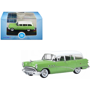 Oxford Diecast 1/87 (HO) scala Diecast modello di auto DCD 1954 Buick secolo station Wagon in salice verde e bianco per gli appassionati di auto