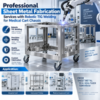 Services professionnels de fabrication de tôlerie avec soudage TIG robotisé pour châssis de chariot médical