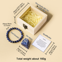 Coffret en bois Runyang, kit de cristaux naturels bruts et bracelet assorti, ensemble de cristaux de guérison des chakras, coffret cadeau de méditation