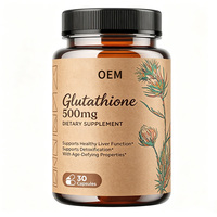 Capsules de glutathion 500 mg, soutien de la fonction hépatique, formule de détoxication, 30 unités