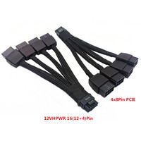 Câble adaptateur d'alimentation GPU PCI-E 16 broches 12+4 broches vers 4x8 broches PCIE 5.0 12VHPWR ATX3.0 pour carte graphique 3090Ti & RTX4080/4090