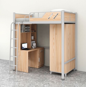 <span class=keywords><strong>Lit</strong></span> superposé Atosun moderne en métal et plastique <span class=keywords><strong>avec</strong></span> <span class=keywords><strong>bureau</strong></span> intégré pour dortoir scolaire, hôtel et appartement - Product Image 2