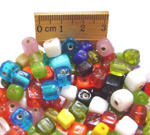 Perles en verre et cristal de Murano de la marque FE, formes ovales/rondes, couleurs mélangées, pour la fabrication de bijoux, lot en vrac dans une boîte - Product Image 3