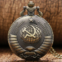 Montre de poche en chaîne pour hommes et femmes, Badges nordiques, rétro, rechange sr, Style marteau ceinture, CCCP