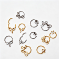Anneau clicker articulé en titane G23 ASTM F136 16G pour septum, nez, oreille et daith