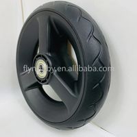 Roue de chariot en mousse PU de 6 pouces, roue à rayons en plastique, roue pivotante