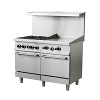 Cuisinière à gaz 8 brûleurs avec grill et four, équipement de cuisson pour hôtels et restaurants - Offre Spéciale