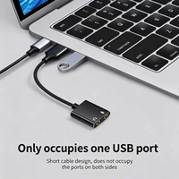 Carte son externe filaire USB, interface audio, double port audio et micro 3,5 mm 2-en-1, plug and play pour ordinateur portable, ordinateur de bureau, PS4