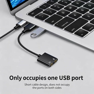 <span class=keywords><strong>Carte</strong></span> <span class=keywords><strong>son</strong></span> externe filaire USB, double port audio et microphone 3,5 mm 2-en-1, plug and play, <span class=keywords><strong>pour</strong></span> ordinateur portable, ordinateur <span class=keywords><strong>de</strong></span> bureau, PS4, 3 appareils - Product Image 4