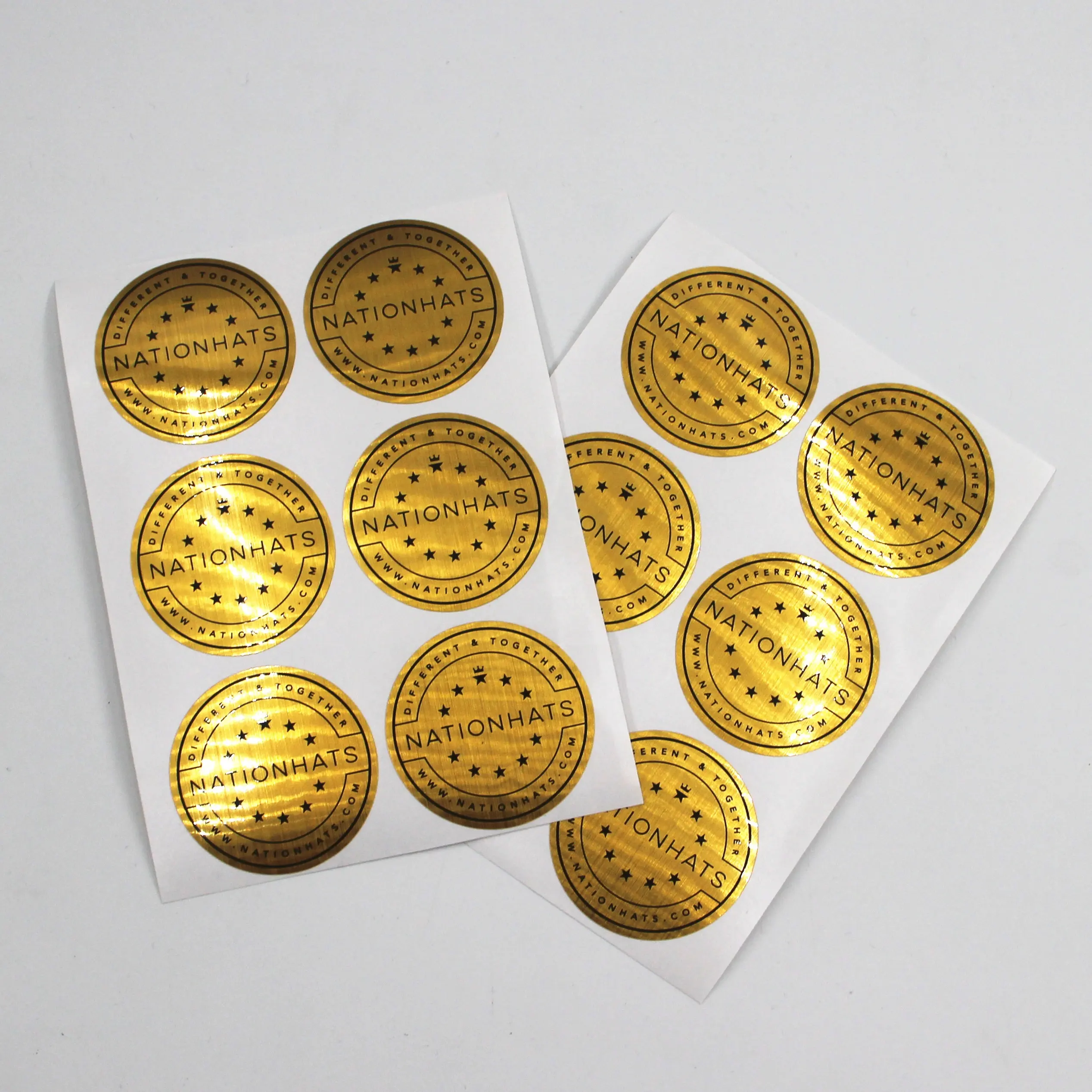 Glossy Brushed Gold Paper Labels in Sheet Customize Round Label Stickers for Packaging 2 inch Round