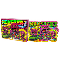 En stock, sac en plastique personnalisé découpé à la forme holographique, sac en mylar pour biscuits, bonbons, herbes sèches, fleurs, 3,5 g, 7 g, 14 g, 28 g, avec boîtes en papier