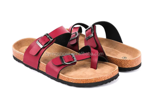 Sandalias con suela de corcho listas para enviar, en stock, sandalias deslizantes con doble hebilla, plantilla cómoda, sandalias de playa de verano, venta al por mayor - Product Image 6