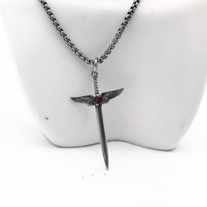 Colgante de Diamantes de Joyería Vintage de Acero de Titanio, Collar con Colgante de Espada de Ángel Vintage de Acero Inoxidable 316, Joyería para Hombre - Product Image 5