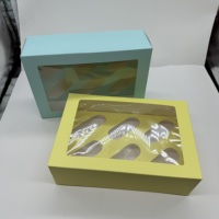 Boîte à cupcakes en carton imprimé avec fenêtre transparente de haute qualité, emballages en carton recyclables pour aliments