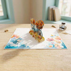 Carte de vœux 3D pop-up Saint-Valentin avec motif floral pour la création de cartes en papier, finition brillante pour les messages - Product Image 2
