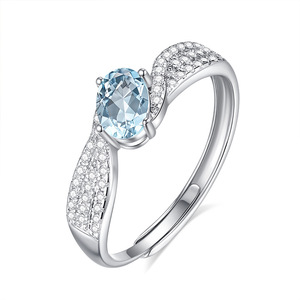 9 Minimalist 4*6mm Oval Cut Natural Stones Modern <b>Adjustable</b> <b>Rings</b> 925 Sterling <b>Silver</b> Non Tarnish Wedding Jewelry for Women - Product Image 1