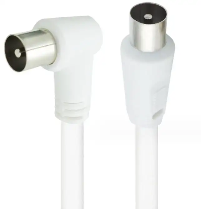 9,5mm Weiß 90 Grad Stecker auf F-Stecker Koaxial-TV-Satelliten antennen kabel