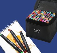 Marqueur de couleur de l'eau véritable rechargeable stylo à double brosse marqueurs d'art sac souple personnaliser ensemble de peinture OEM boîte Logo temps emballage