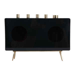 Scultura rettangolare in metallo a forma di radio, decorazione moderna per la casa, l'ufficio, la mensola, il tavolino da caffè. - Product Image 4
