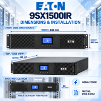 Eaton 9SX1500IR 9SX1500IR Onduleur monophasé en ligne Eaton Power Management 1500VA/1350W 9103-63152 Onduleur en rack Onduleur en tour