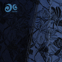 Manteau, jupe et pantalon unisexe surdimensionné en tissu denim de coton jacquard chenille, motif feuille de palmier tropical bicolore, style Resort Chic, grammage lourd