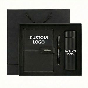 Promotional Business Gift <b>Sets</b> Custom Logo Leather Office Combo <b>Notebook</b> <b>Pen</b> Insulated Water Bottle <b>Set</b> with Gift Packaging - Product Image 1