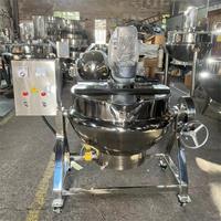 Marmite de cuisson électrique à double enveloppe de 200 litres avec agitateur, pour la transformation alimentaire commerciale, avec contrôle de la température