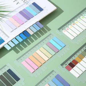 Marcadores de página de pestaña adhesiva de varios colores, pestañas de índice estético, notas adhesivas de página grabables con regla para marcar la página, clasificar archivo - Product Image 6