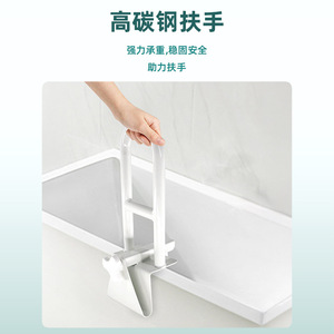 Bathroom Safety <b>Grab</b> <b>Bar</b> Plastic No Drill Installation For Bathtub Elderly Support Handle - Product Image 1