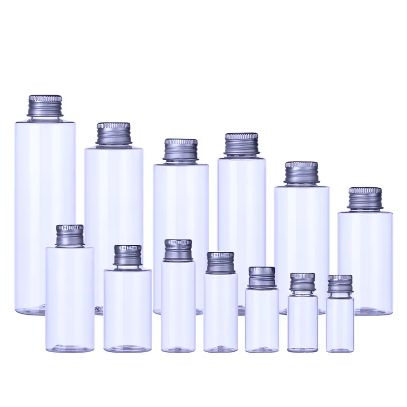 10ml 15ml 20ml 25ml 30ml 50ml 60ml 80ml 100ml 120ml 150ml 200ml empty shampoo shower gel PET bottle with aluminum cover