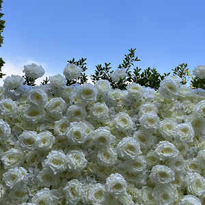 YXFW086 RosyFlower - Panel de Pared de Flores Artificiales de Seda, Rosas Blancas en 3D, Decoración para Bodas, 8 pies x 8 pies, Ecológico - Product Image 5