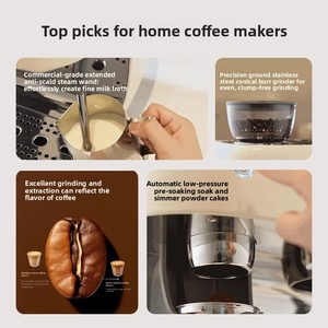 เครื่องชงกาแฟ EGF03เครื่องบดกาแฟสแตนเลสในครัวเรือนเกรดมืออาชีพเอสเพรสโซกึ่งอัตโนมัตินมสแตนเลสสำหรับครัวเรือน - Product Image 3