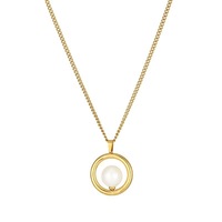 Collier ras du cou minimaliste géométrique en acier inoxydable plaqué or avec perle coquillage, tendance mode, pour femmes - Fournisseur de bijoux