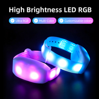 Bracelet LED RGB ultra-lumineux à 8 LED, télécommandé, DMX512/contrôle par ordinateur portable pour les événements de concert - Bracelet LED magnétique