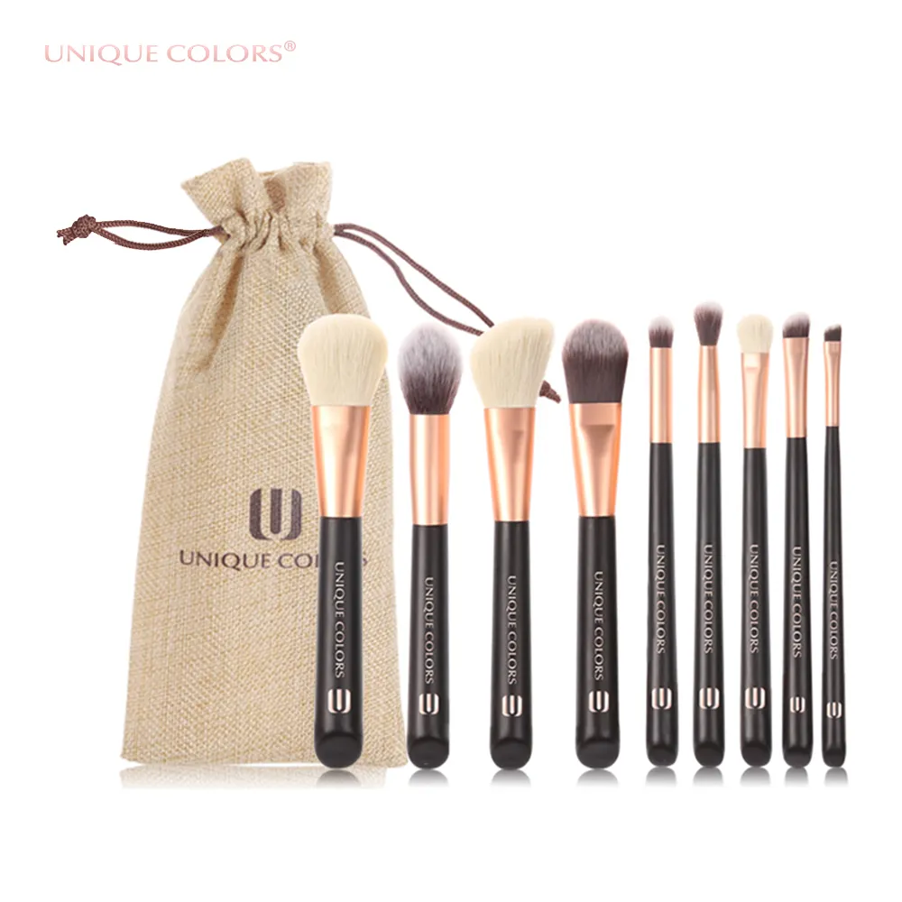 New Arrival 9pcs per set and synthetic hair brush material foundation brush makeup sets brocha de maquillaje