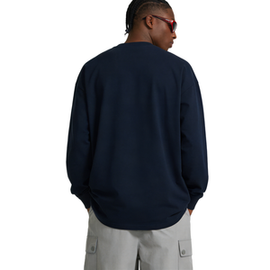 Sudadera Oversize Personalizada de Algodón French Terry de 400 g/m² de Bajo Costo para Hombre, Lisa, con Hombros Caídos y Cuello Redondo - Product Image 2