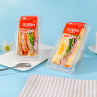 Boîte d'emballage de sandwich boîtes à pain en plastique pour le déjeuner nourriture boulangerie à emporter conteneur triangulaire boîte d'emballage de tranche de gâteau au fromage