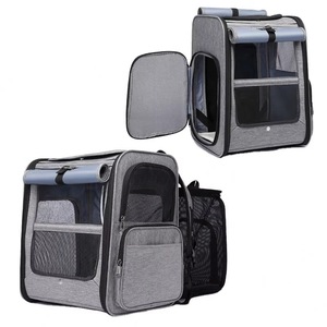 Sac à dos utilitaire personnalisé pour animaux de compagnie, fabriqué en usine BSCI, pour chat, chien, voyages, week-end, camping en plein air, promenade, sac à dos pour chat - Product Image 1