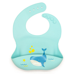 Crossborder New Baby Bib Waterproof Stain Resistant Silicone Saliva Towel Silicone Feeding Bib for Baby Food Supplement - Product Image 6