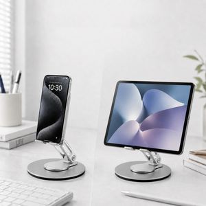Custom Logo UV Printing Full Aluminium Alloy Folding Stand Adjustable Height 360 Rotation Promotional Office <b>Desk</b> <b>Phone</b> <b>Holder</b> - Product Image 3